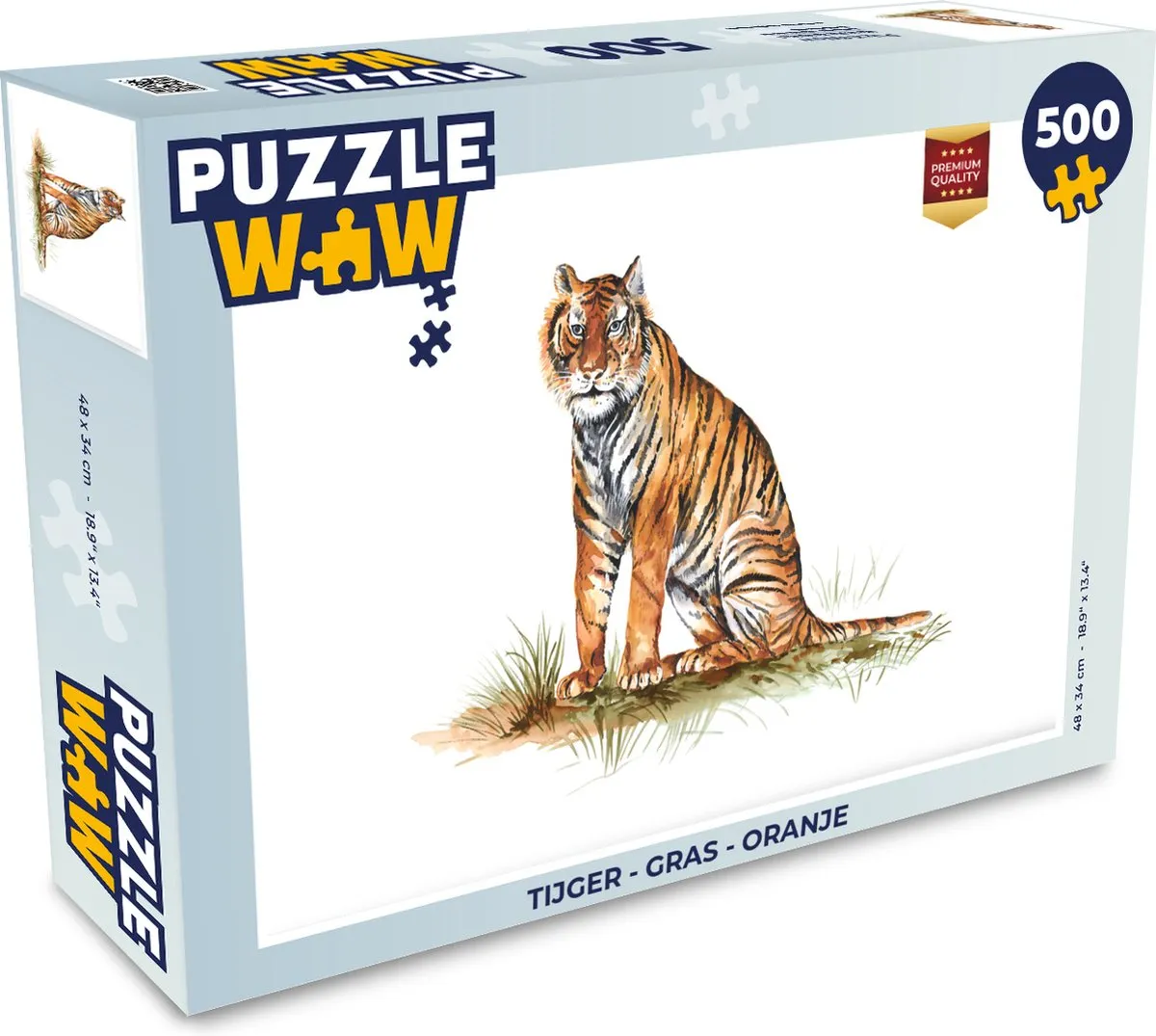 PuzzleWow Tijger Gras Legpuzzel 500 Stuks