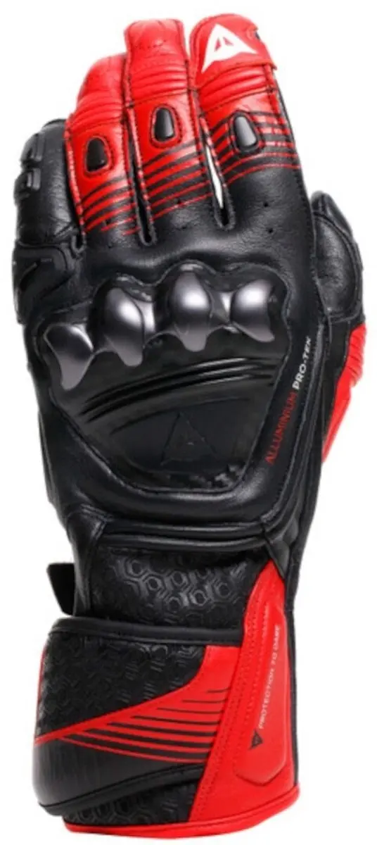 Dainese Fiero Metal Zwart Lava Rood Wit Handschoenen