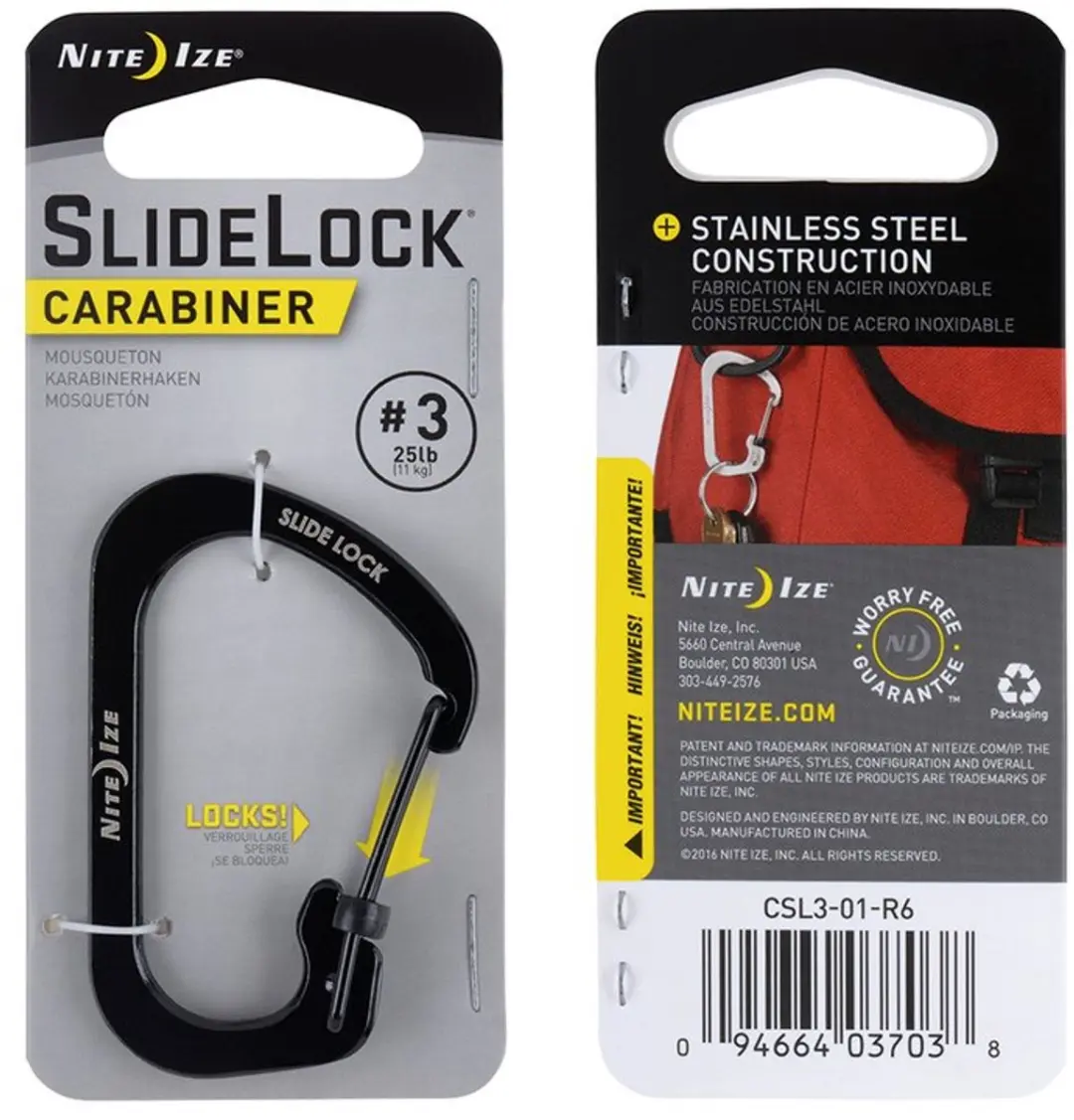 Nite Ize Karabijnhaak Slidelock Zwart