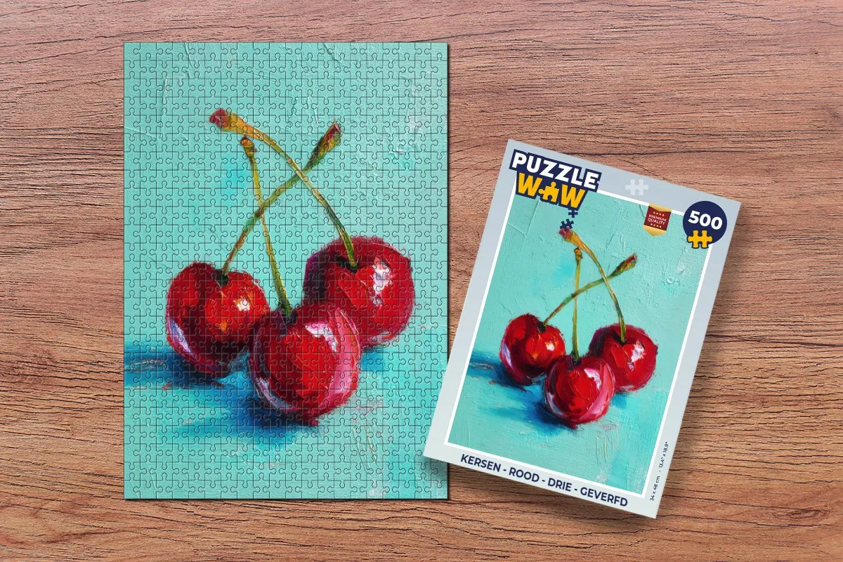 PuzzleWow Kersen Legpuzzel 500 Stuks - Rood