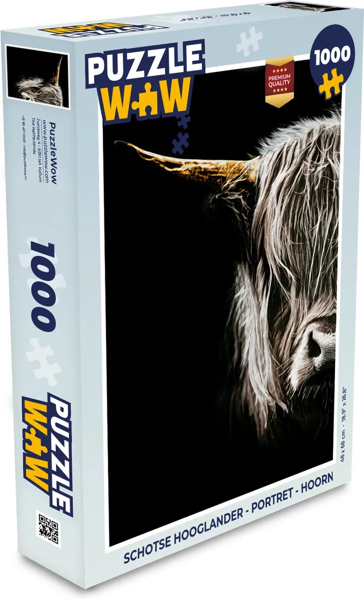 PuzzleWow Schotse Hooglander Legpuzzel 1000 Stuks