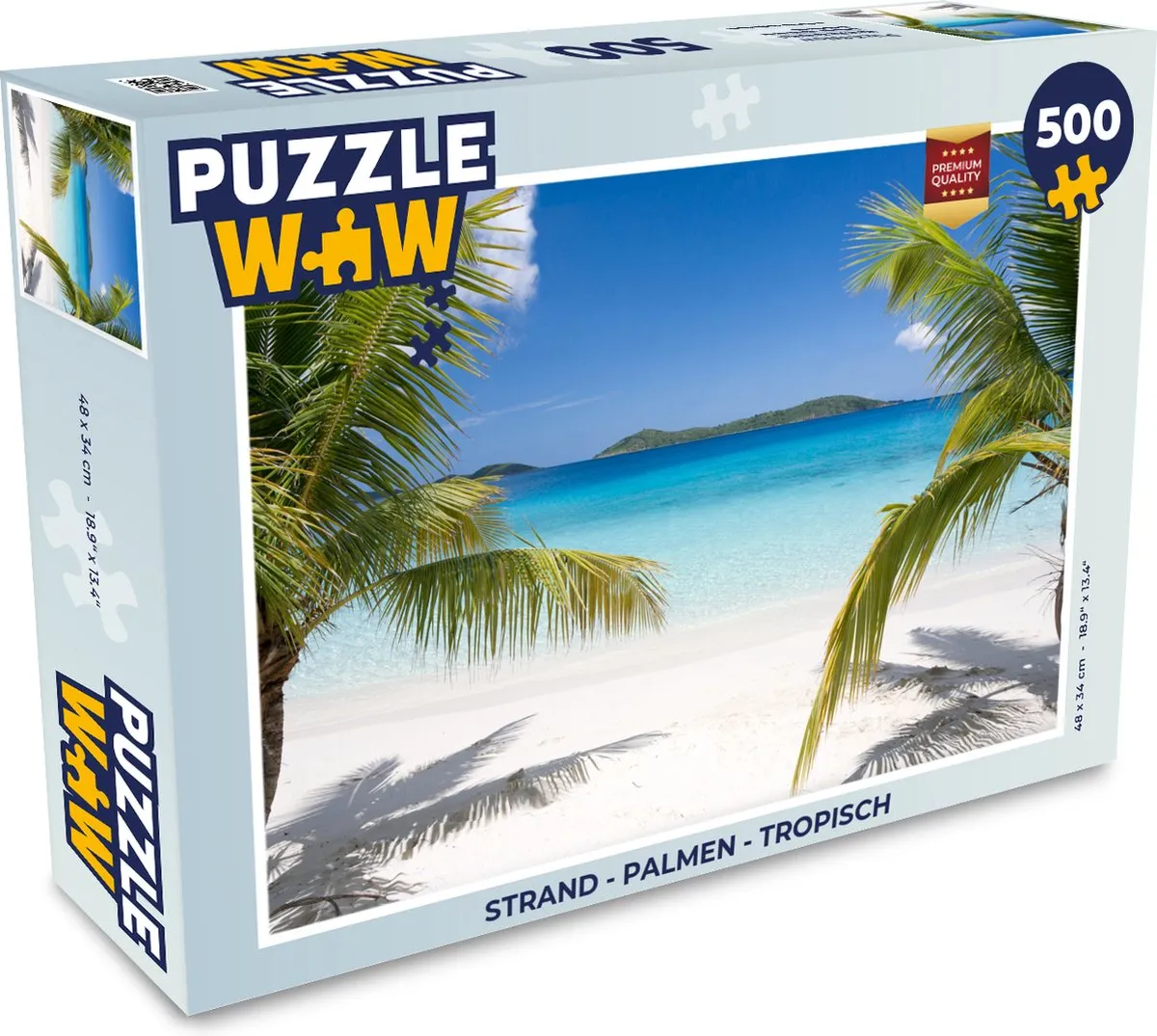 PuzzleWow Strand Palmen Tropisch Legpuzzel 500 Stuks