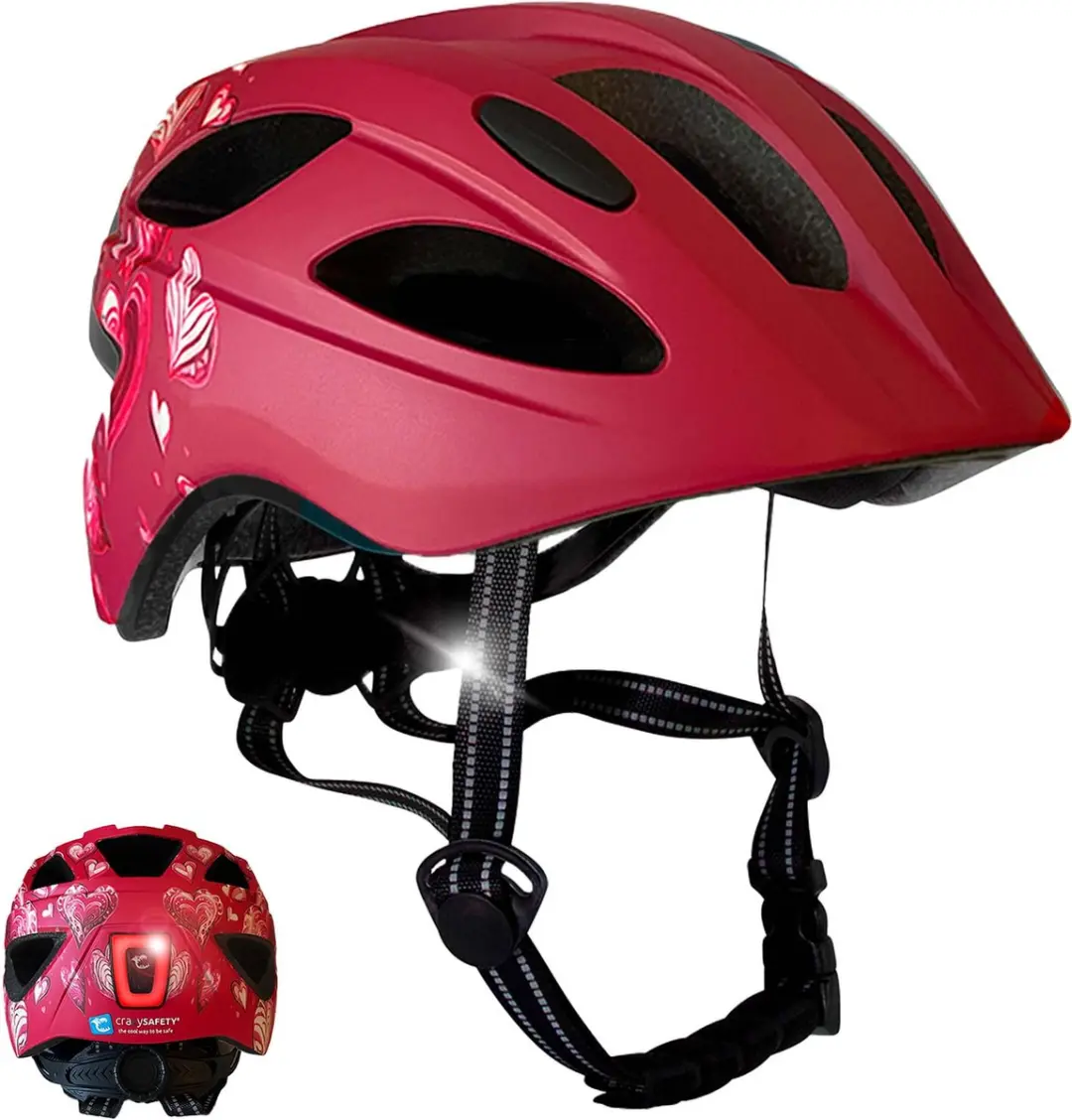 Crazy Safety Cool Heart Kinderhelm M Rood