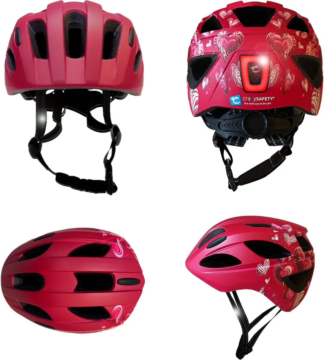 Crazy Safety Cool Heart Kinderhelm M Rood - afbeelding 2 van 6