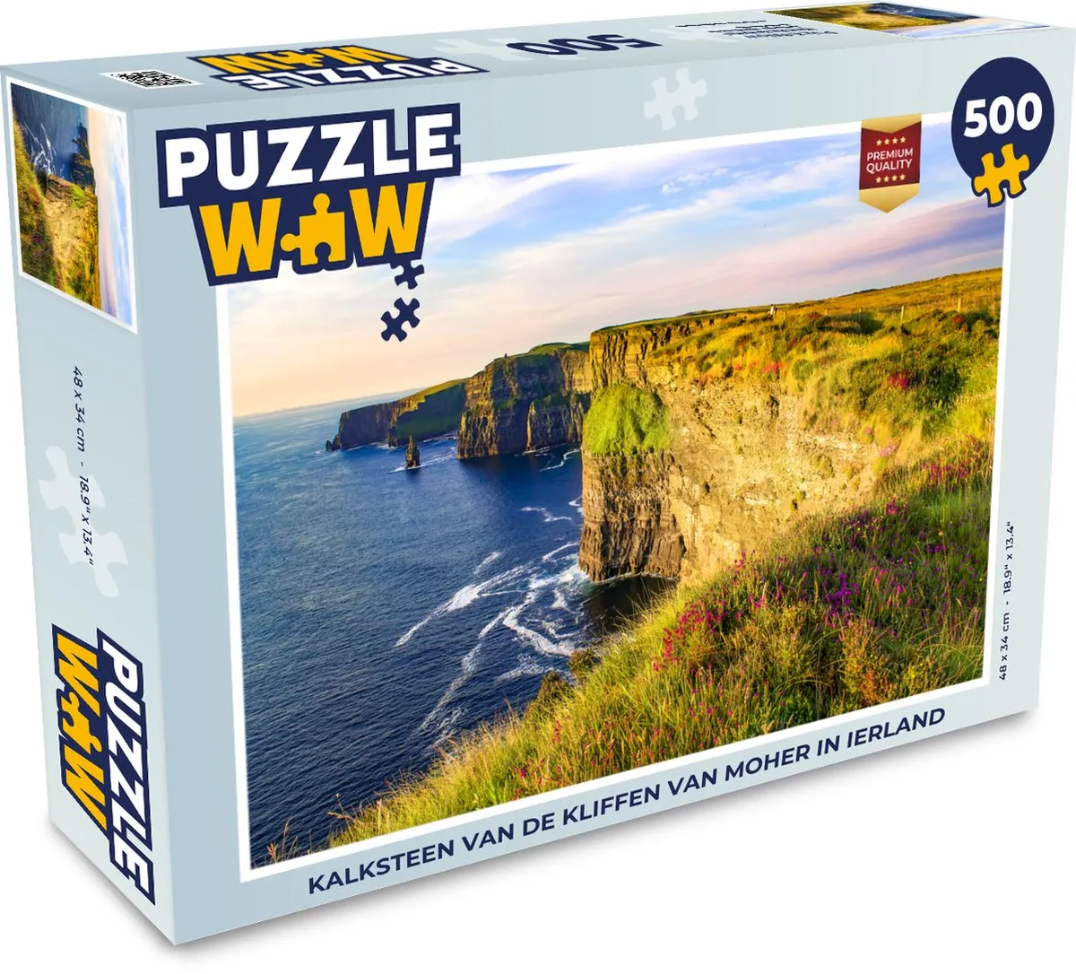 PuzzleWow Legpuzzel Kalksteen Kliffen van Moher 500 Stuks