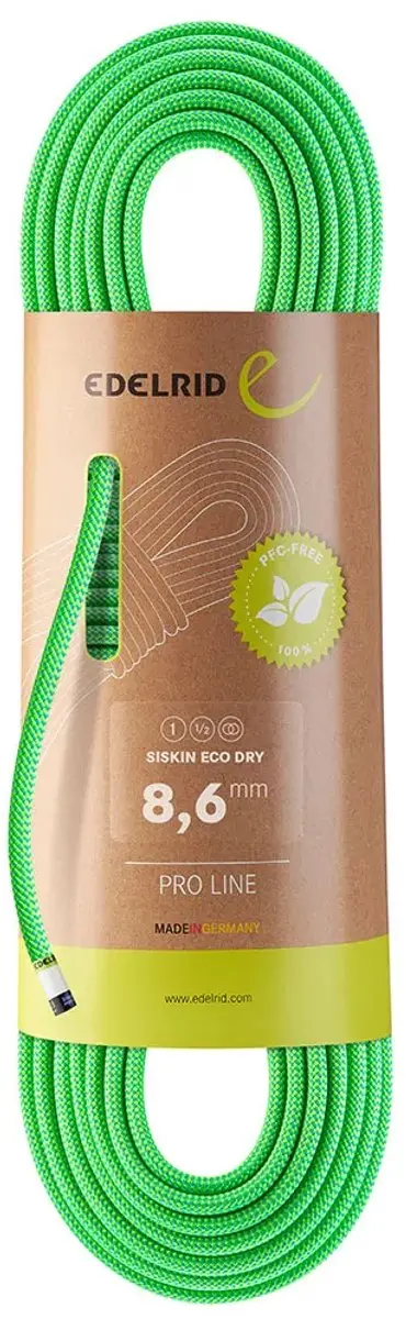Edelrid Siskin Eco Dry Klimtouw 8.6mm Neon Green 60m