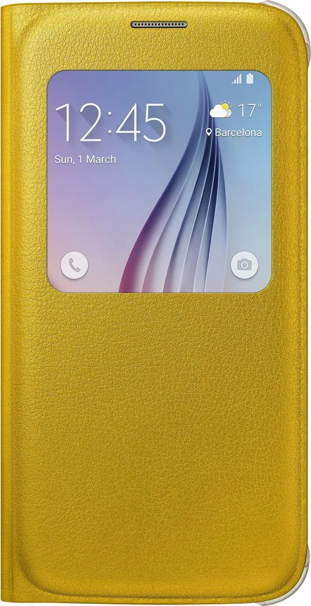 Samsung S View Cover PU Leder - Galaxy S6 - Geel