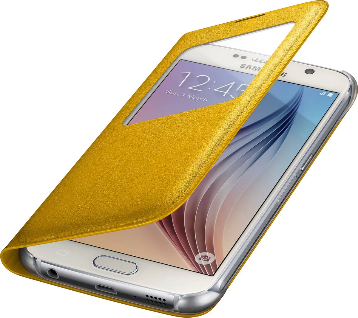 Samsung S View Cover PU Leder - Galaxy S6 - Geel