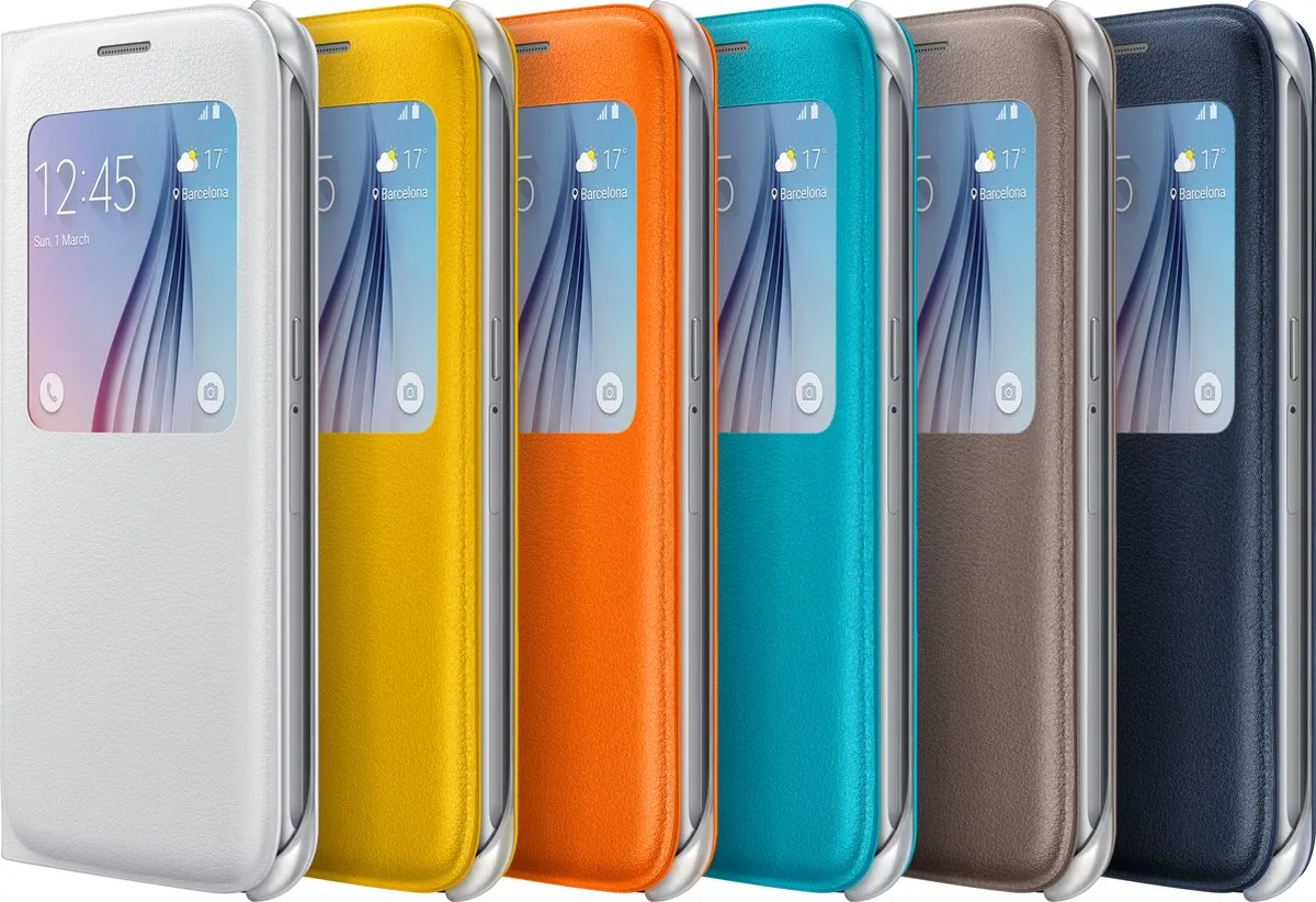 Samsung S View Cover PU Leder - Galaxy S6 - Geel