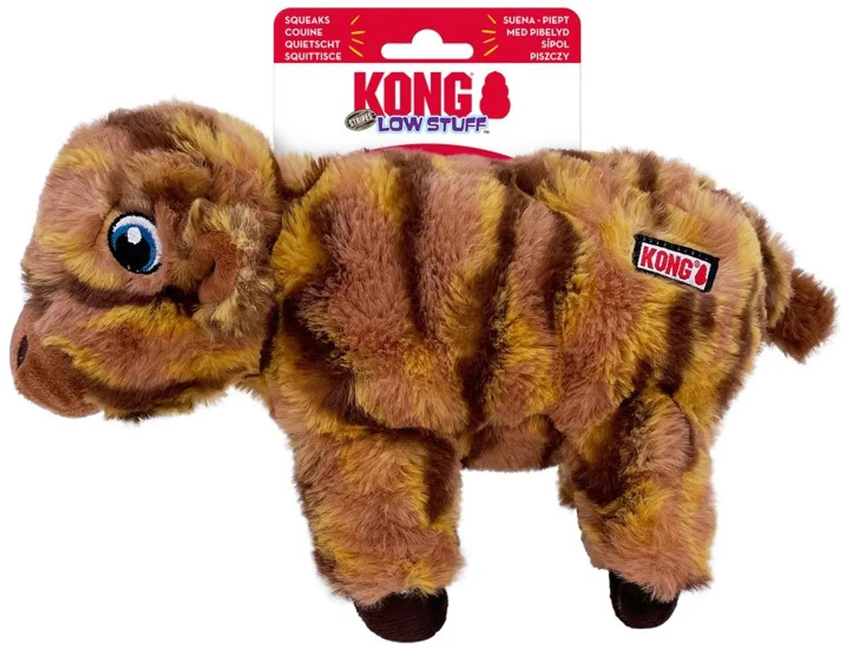 KONG Low Stuff Stripes Hondenspeeltje - Medium - Bruin