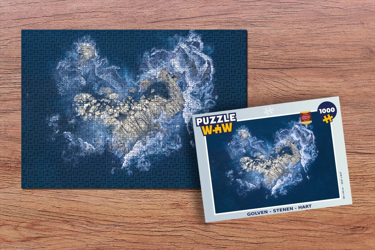 PuzzleWow Golven Hart Legpuzzel 1000 Stuks - Multicolor