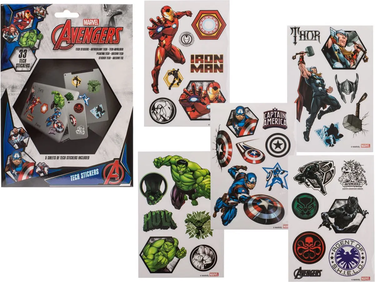 Marvel Avengers Stickers - 5 Vellen 33 Stuks
