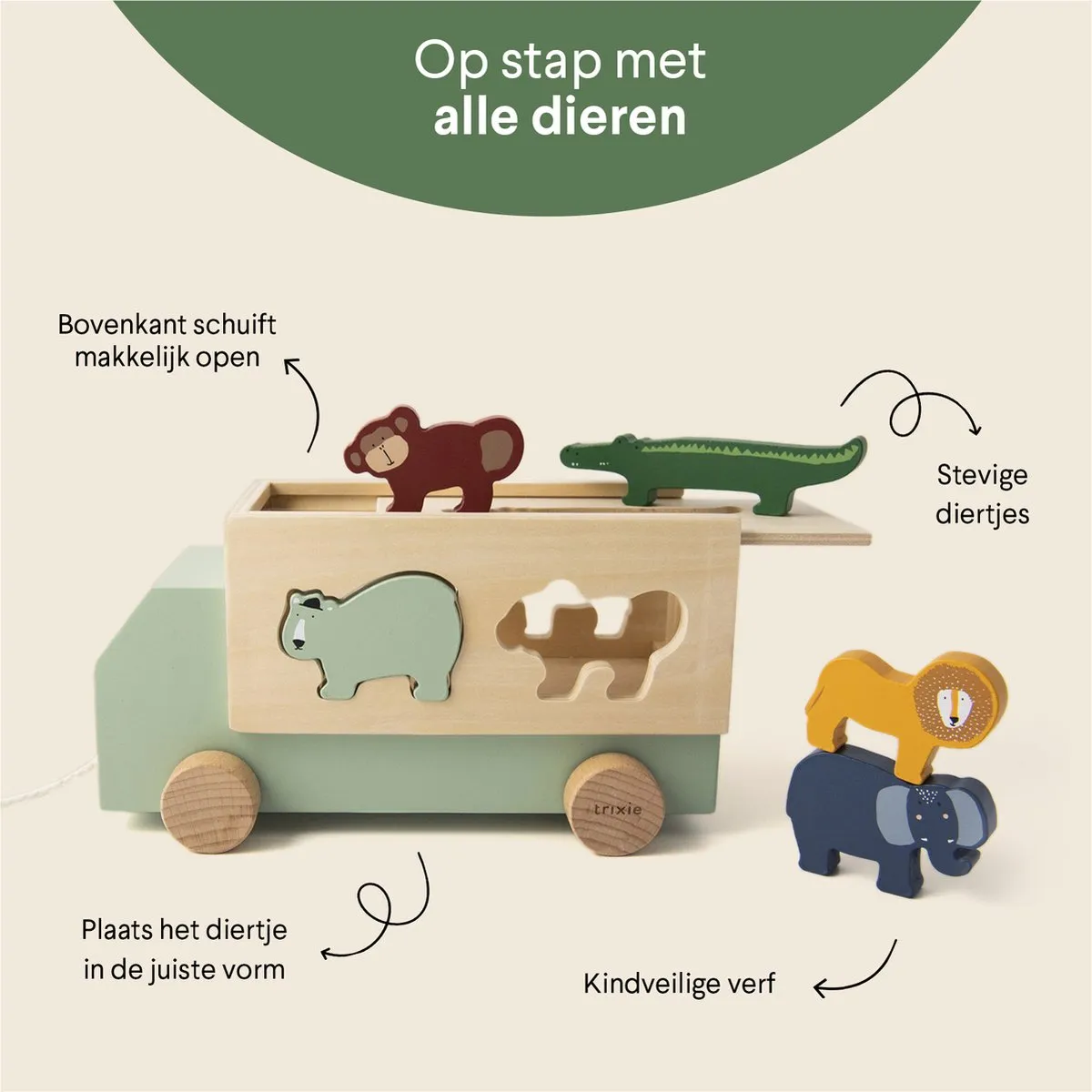 Trixie Houten Dieren Truck 36-182 Speelgoedauto - Multi