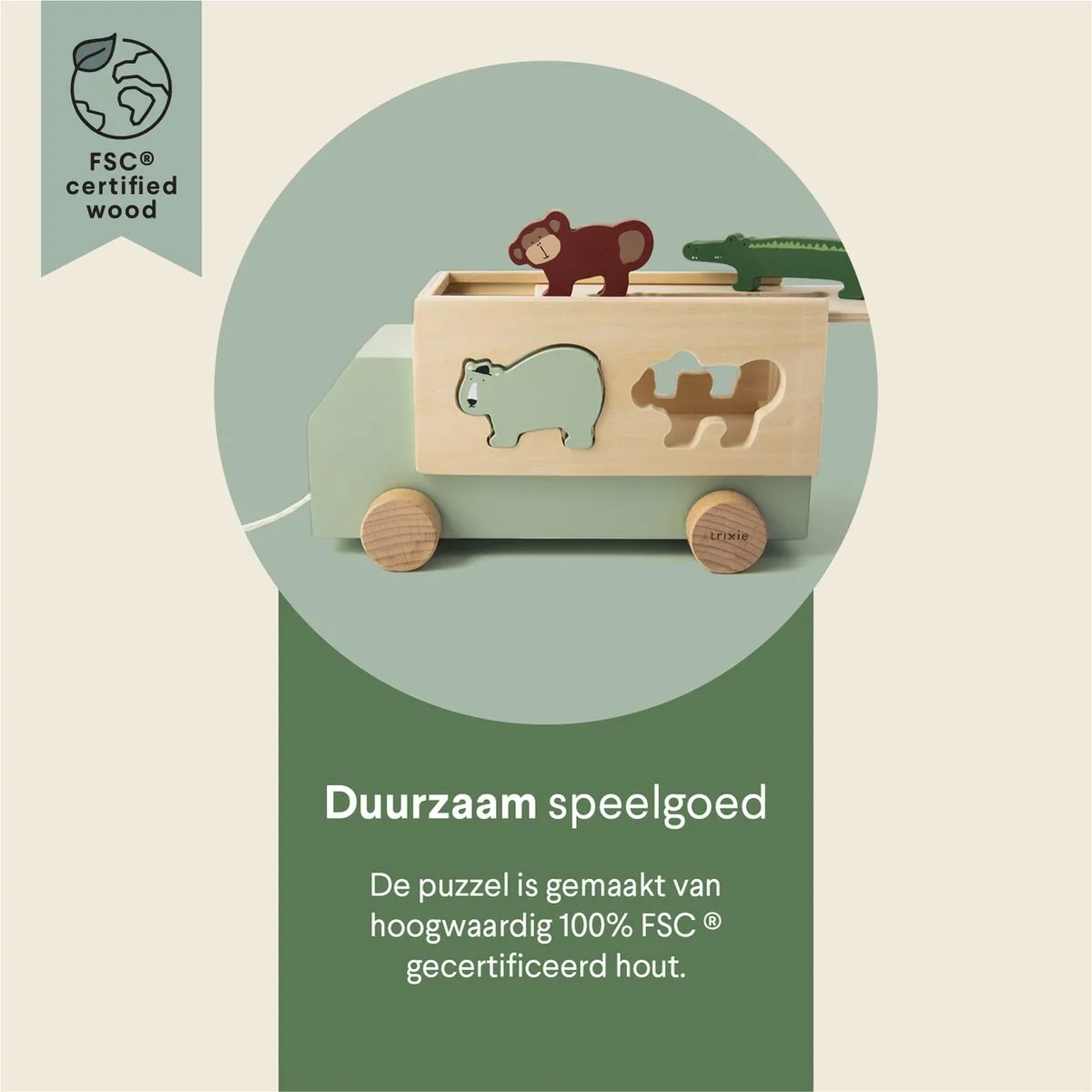 Trixie Houten Dieren Truck 36-182 Speelgoedauto - Multi