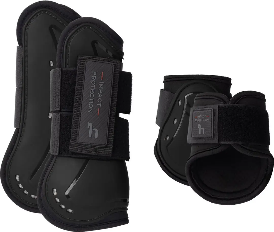 Horze Armour Airflow Pees & Kogelbeschermers Set, Black, Vollblut