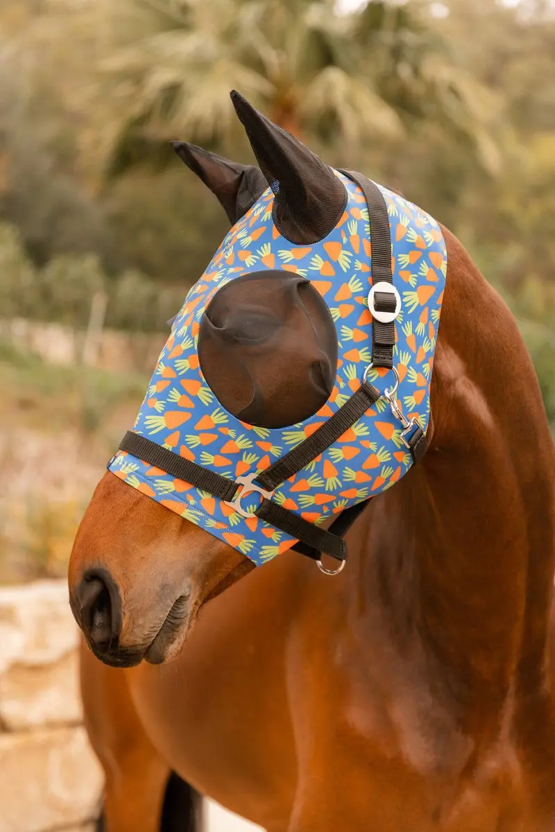 Horze elastisch vliegenmasker Pony - Orange - afbeelding 2 van 3
