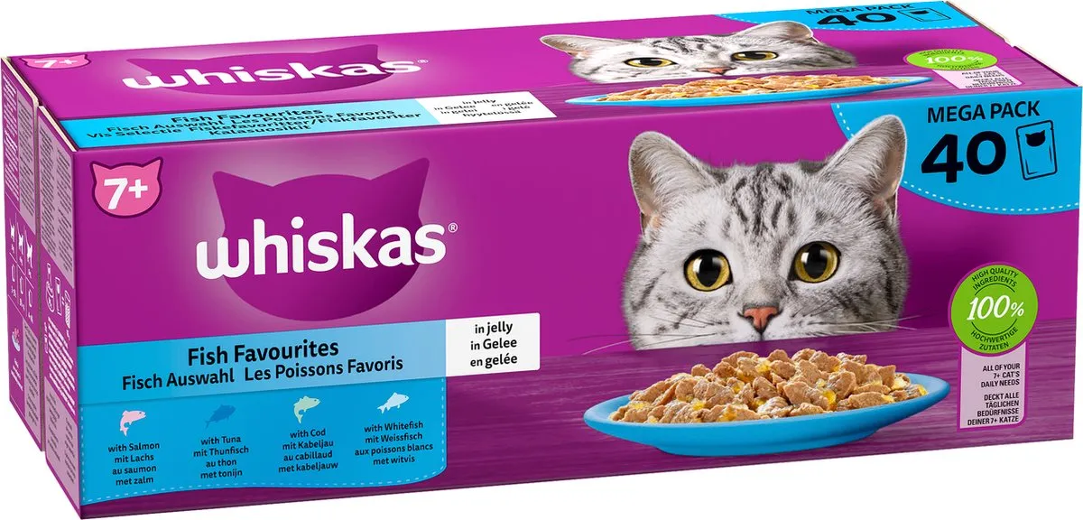 Whiskas Senior 7+ Vis Selectie in Gelei - 40x85g - afbeelding 6 van 6