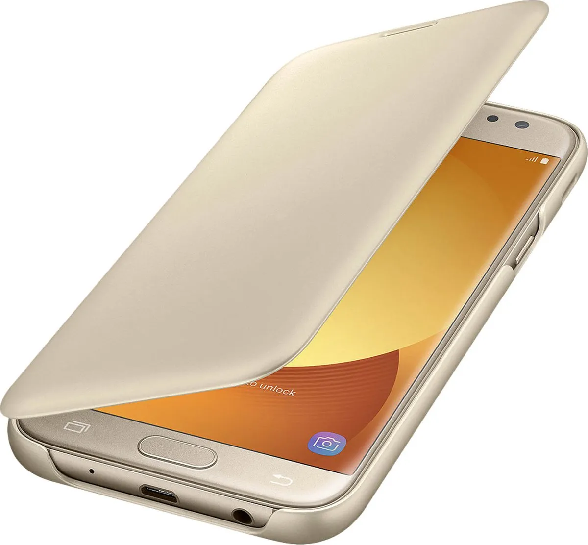 Samsung Flip Wallet Hoes - Goud - Galaxy J5 2017