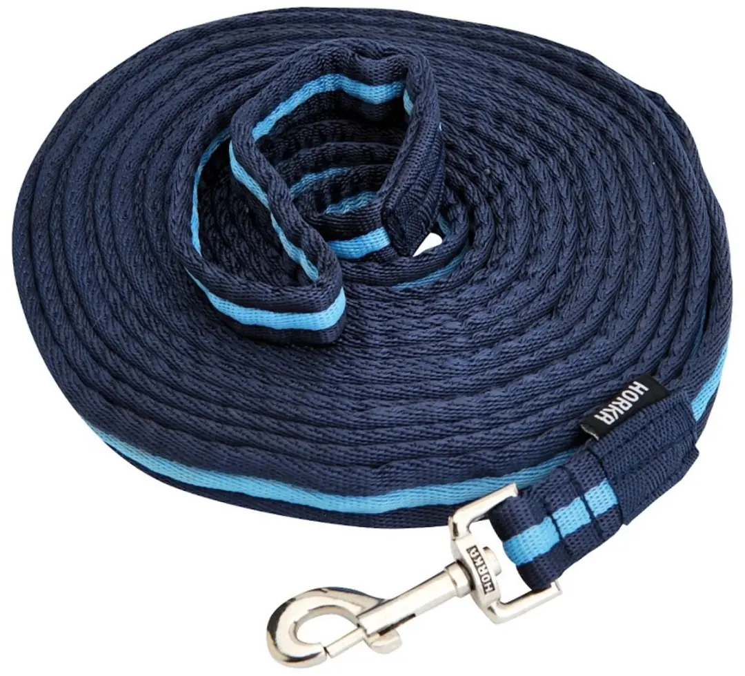 Horka Longeerlijn Met Karabijnhaak Polyester 8 Meter Blauw