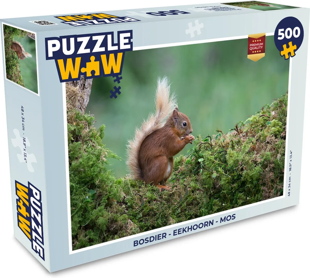 PuzzleWow Bosdier Eekhoorn Legpuzzel 500 Stuks