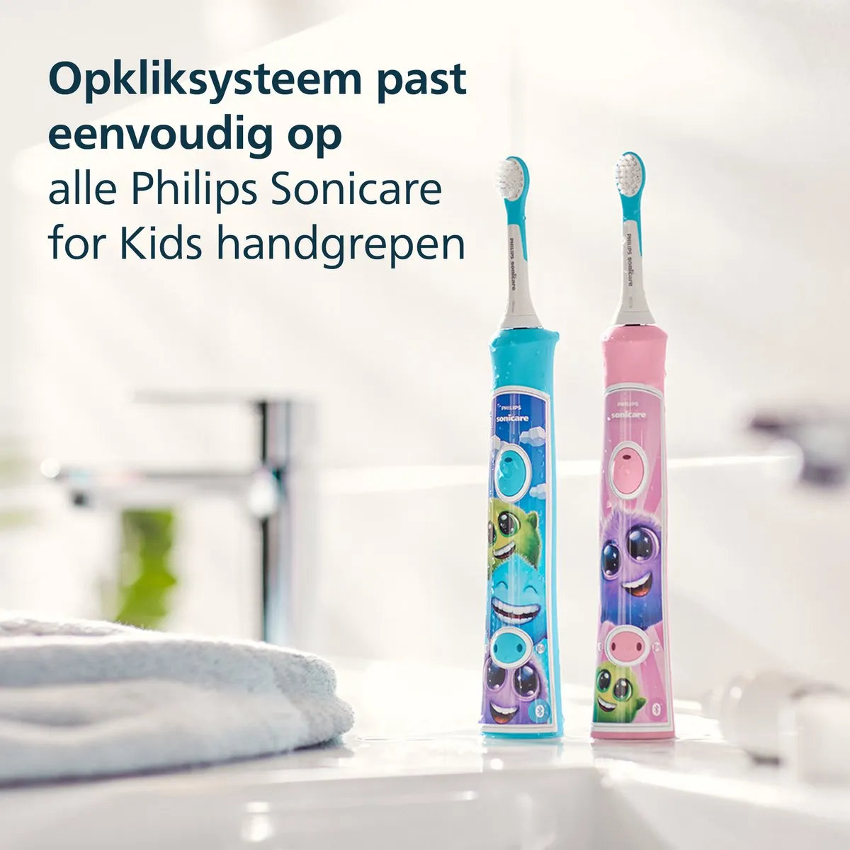 Philips Sonicare For Kids HX6034/90 Opzetborstels - 4 Stuks - Blauw/Wit