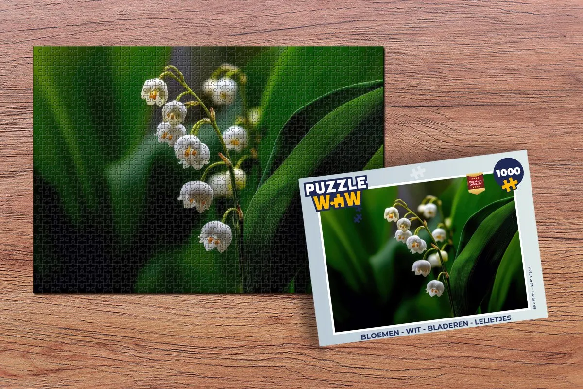 PuzzleWow Bloemen Legpuzzel 1000 Stuks - Wit