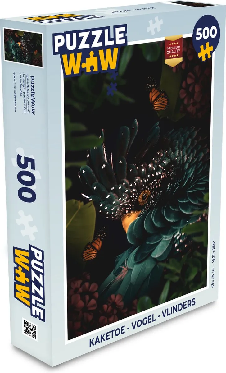 PuzzleWow Kaketoe Vlinders Legpuzzel 500 Stuks