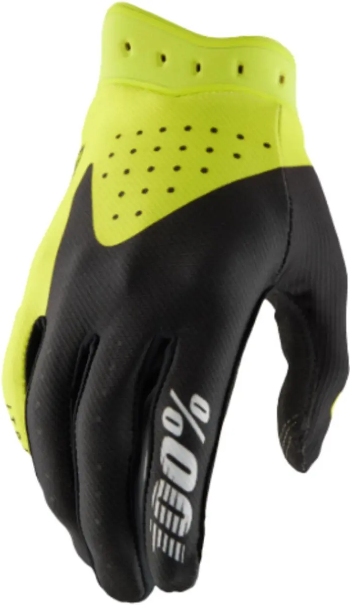 100% iTrack MX Handschoenen - Zwart/Neon Geel - afbeelding 3 van 5