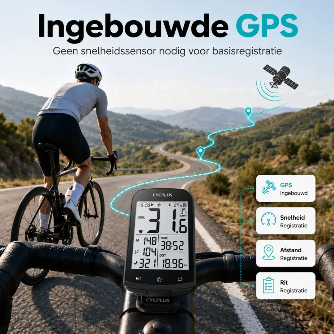 CYCPLUS M1 Draadloze Fietscomputer met Z1 Stuurhouder & C3 Cadans- en Snelheidss
