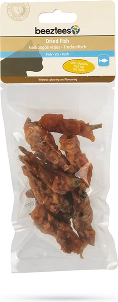 Beeztees Kattensnack Gedroogde Visjes Kip 140g