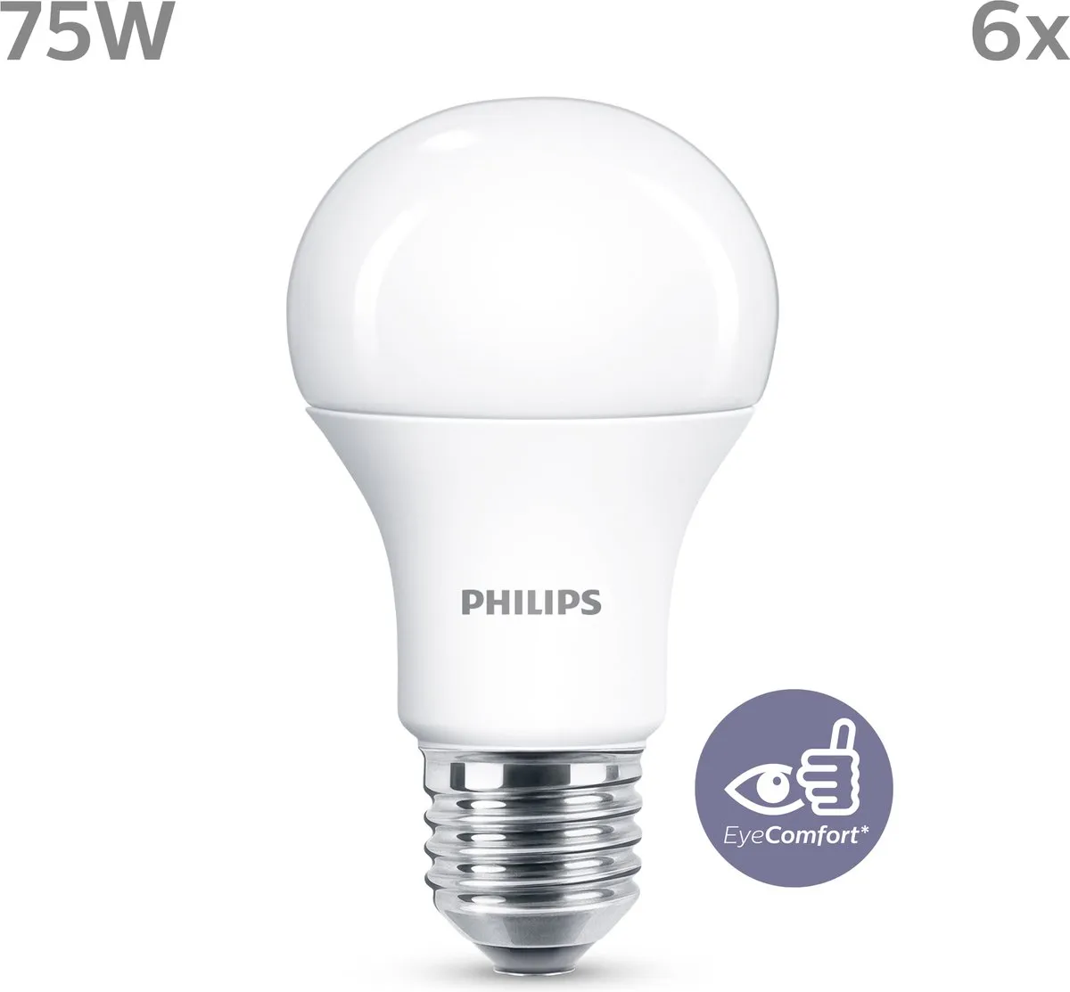 Philips LED Lamp Mat 11W E27 Warmwit - 6 Stuks