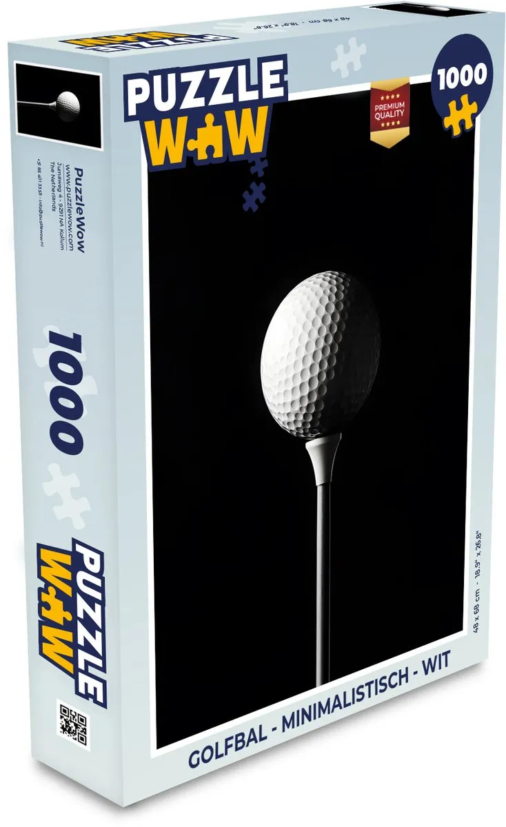 PuzzleWow Golfbal Minimalistisch Legpuzzel 1000 Stuks