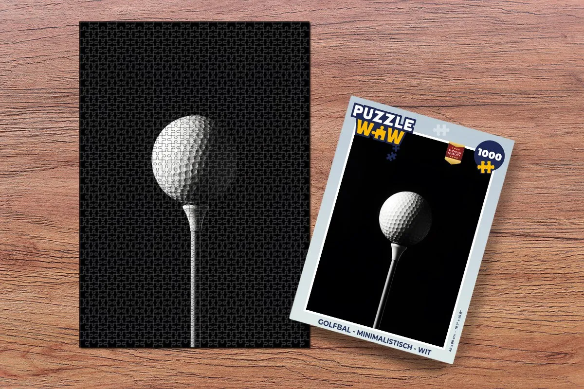 PuzzleWow Golfbal Minimalistisch Legpuzzel 1000 Stuks - Wit