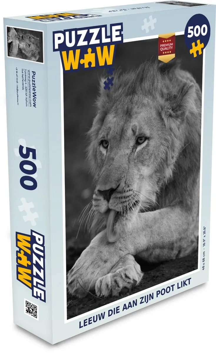 PuzzleWow Leeuw Wild Legpuzzel 500 Stuks