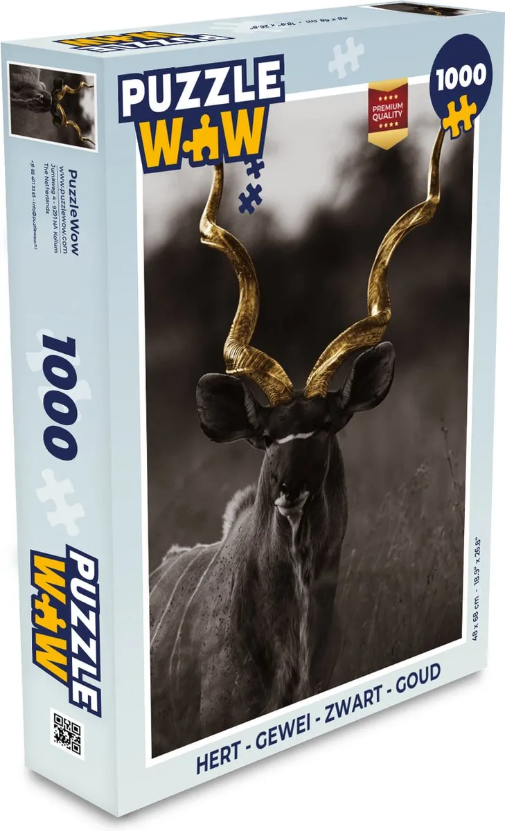 PuzzleWow Hert Gewei Legpuzzel 1000 Stuks