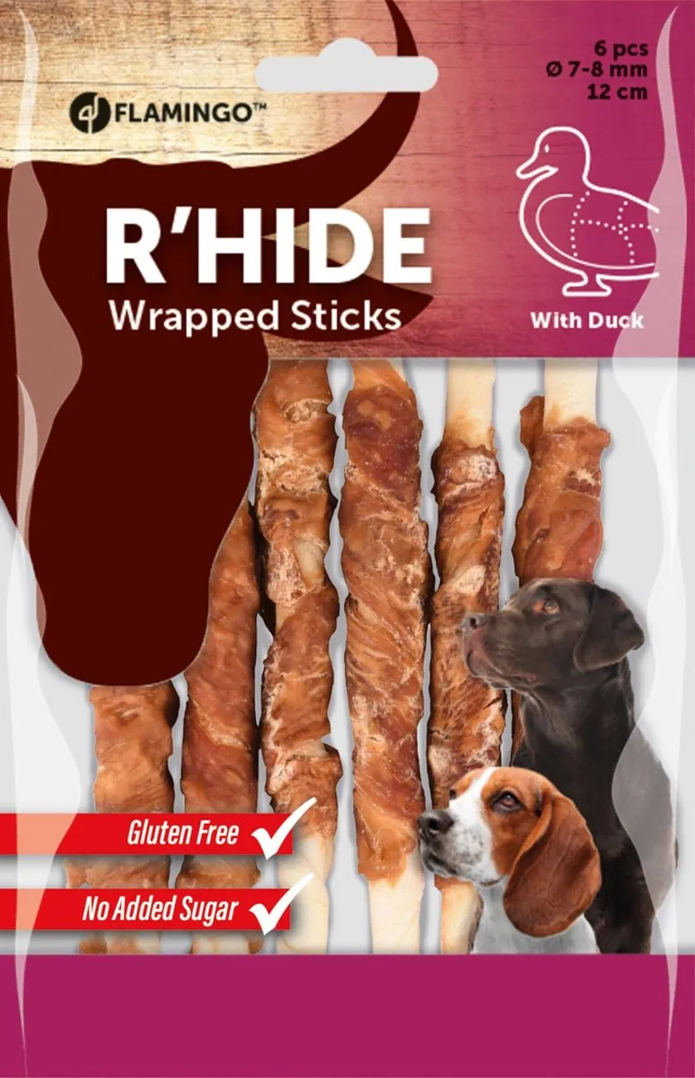 Flamingo R'hide Snack Staaf Honden - Eend 7/8mm 12cm - 6 Stuks