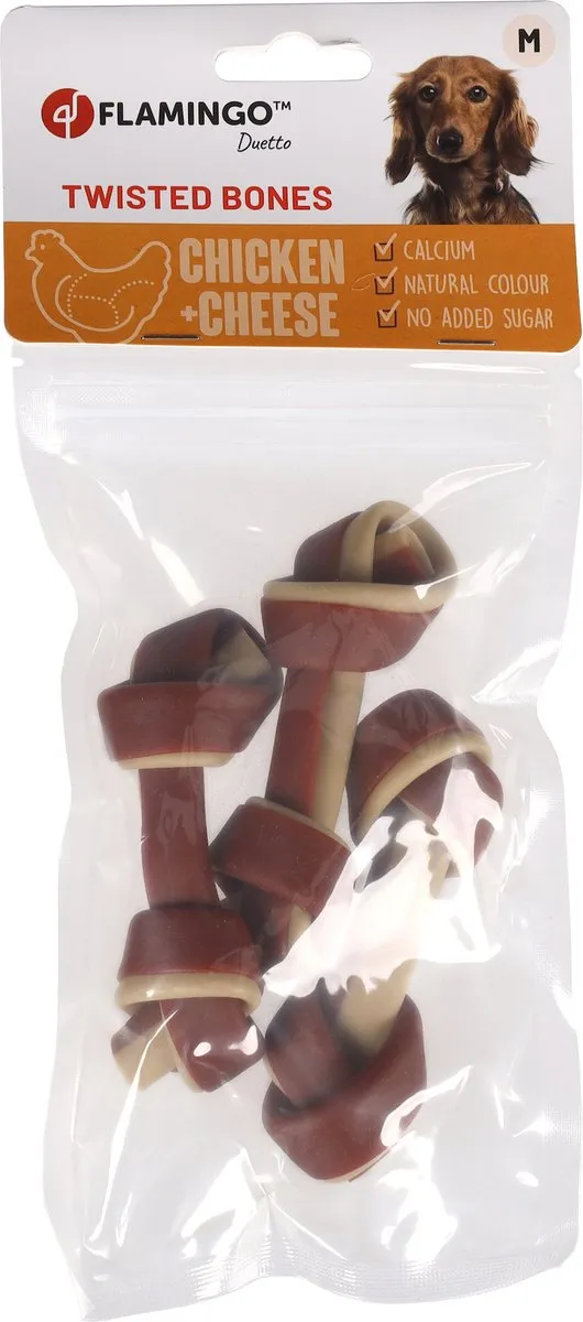 Flamingo Duetto Hondensnack Kip & Kaas Medium - 120g