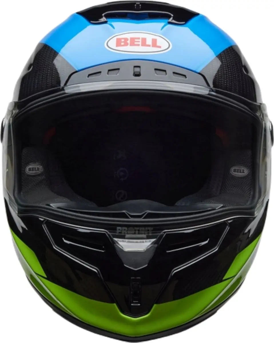 Bell Race Star DLX Corsa Carbon Helm - Zwart/Blauw/Fluo geel - afbeelding 4 van 5