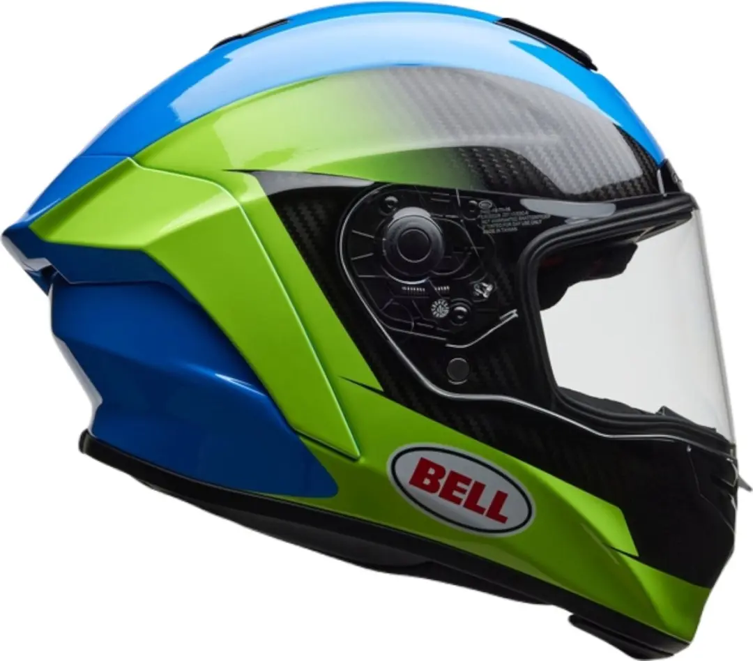 Bell Race Star DLX Corsa Carbon Helm - Zwart/Blauw/Fluo geel - afbeelding 3 van 5