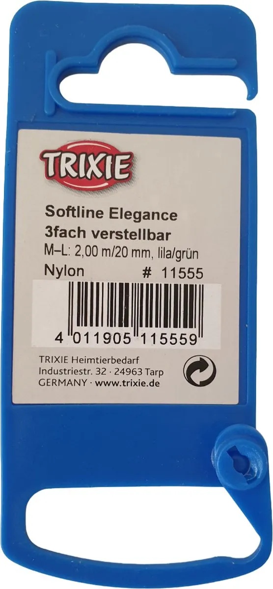 Trixie Softline Elegance Hondenlijn Verstelbaar - Lila-Groen - 20mm x 200cm