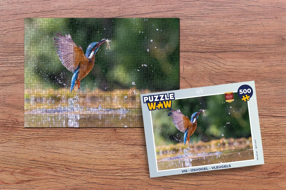 PuzzleWow Vis - IJsvogel Legpuzzel 500 Stuks - Multicolor