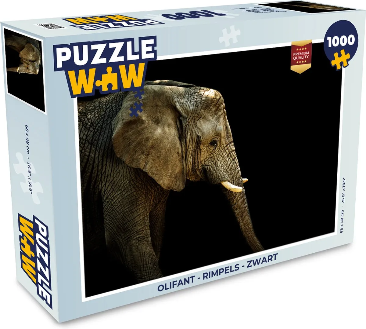 PuzzleWow Olifant Rimpels Legpuzzel 1000 Stuks