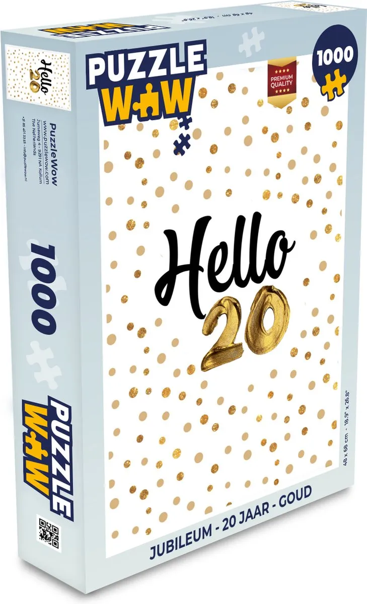 PuzzleWow Jubileum Legpuzzel 1000 Stuks