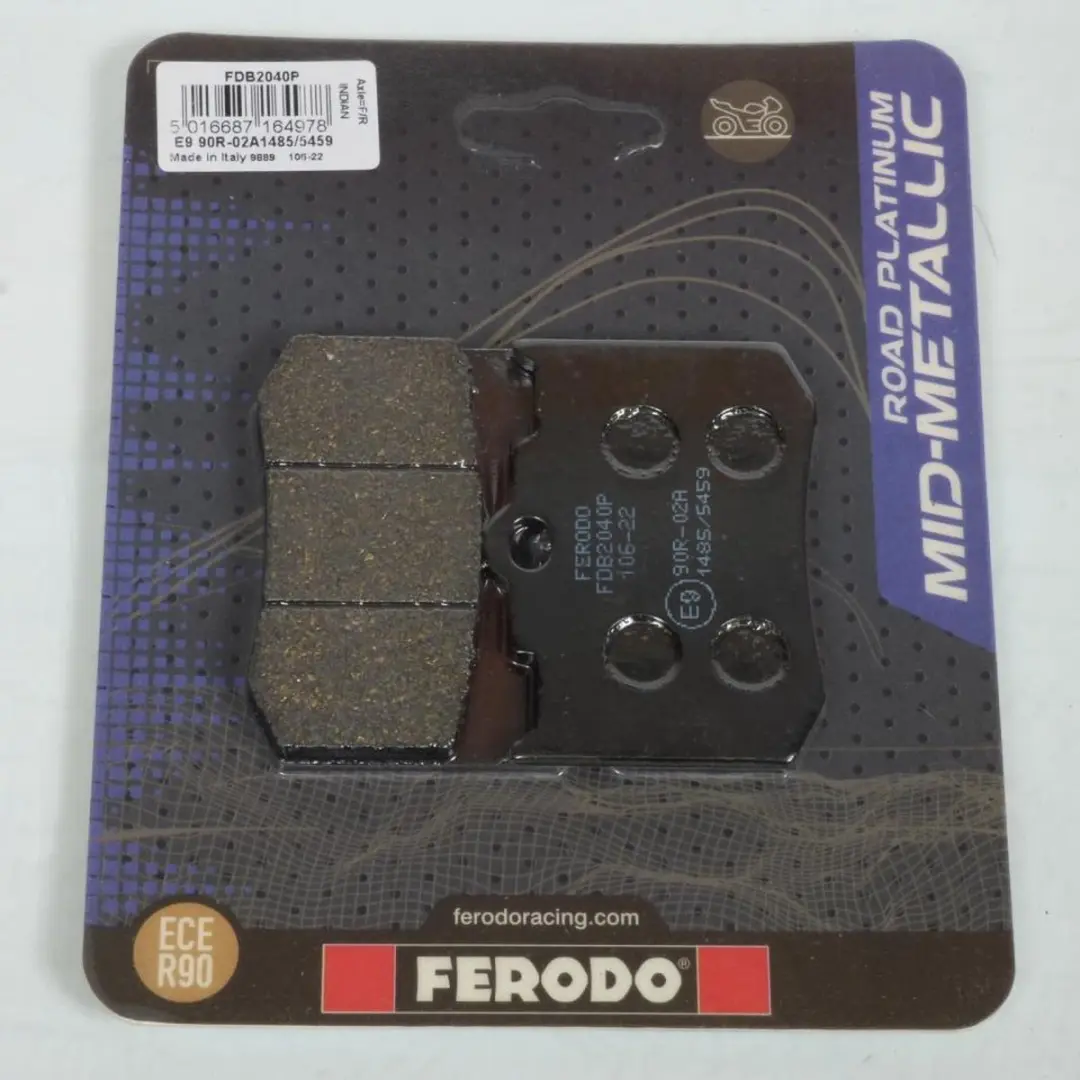 ferodo remblokje voor motor indian 1450 spirit 2002 tot 2008 av / ar nieuw