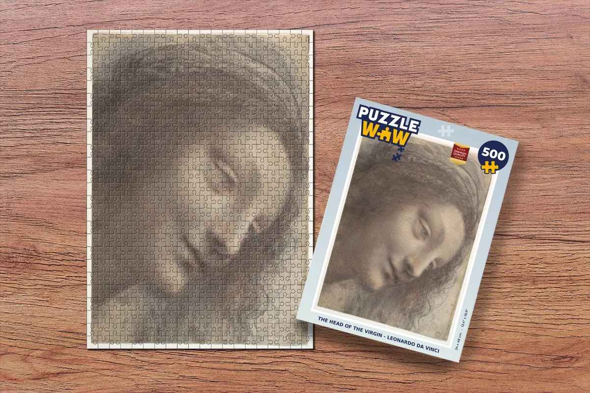 PuzzleWow The Head of the Virgin Leonardo da Vinci Legpuzzel 500 Stuks - Multicolor