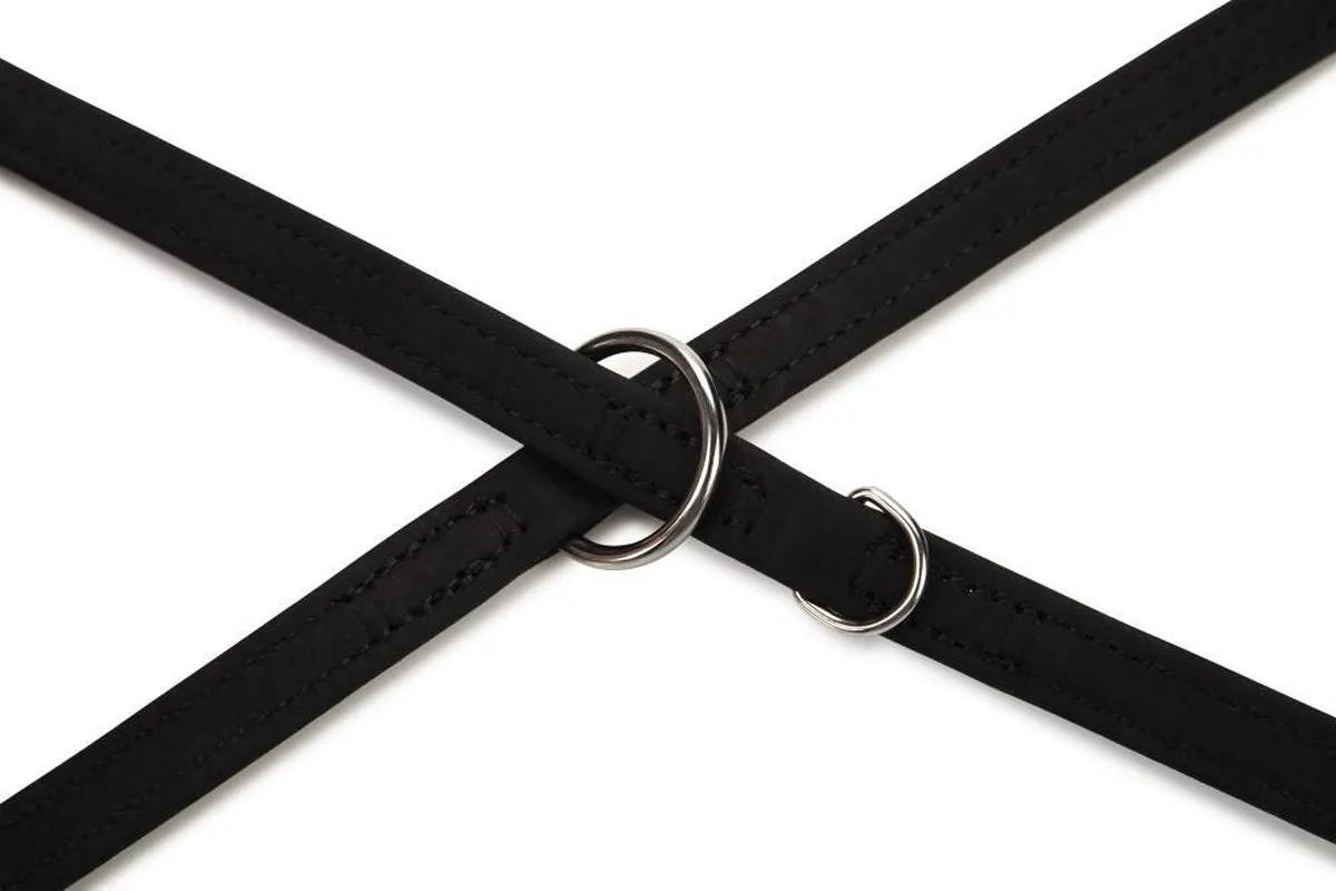 Beeztees Leren Dressuurlijn Buffalo 200cm x 14mm - Zwart
