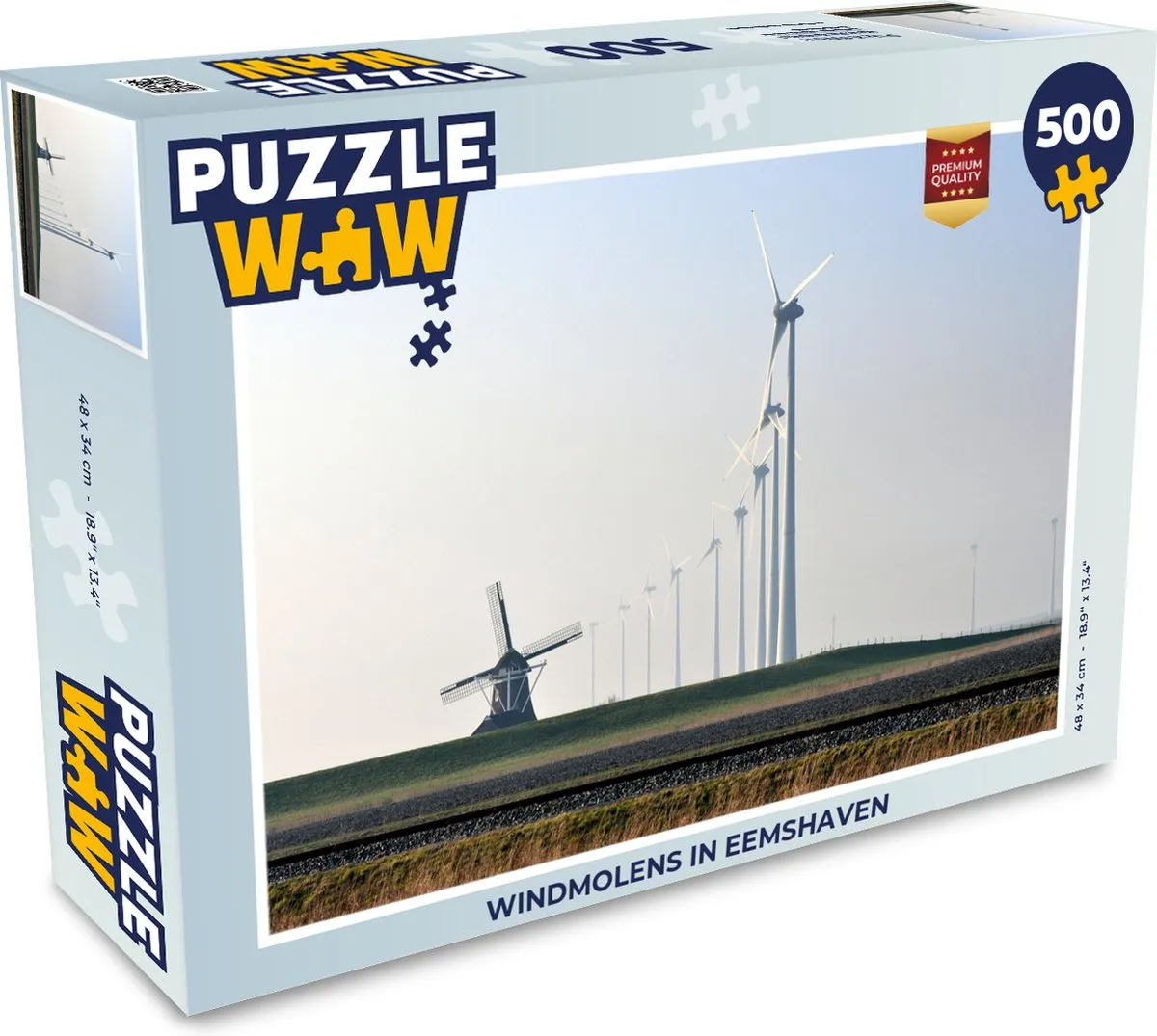 PuzzleWow Windmolens in Eemshaven Legpuzzel 500 Stuks