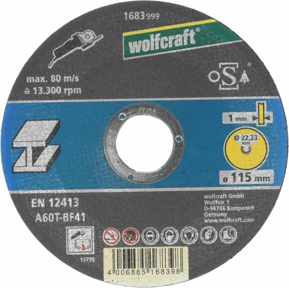 Wolfcraft Doorslijpschijf Metaal 115mm