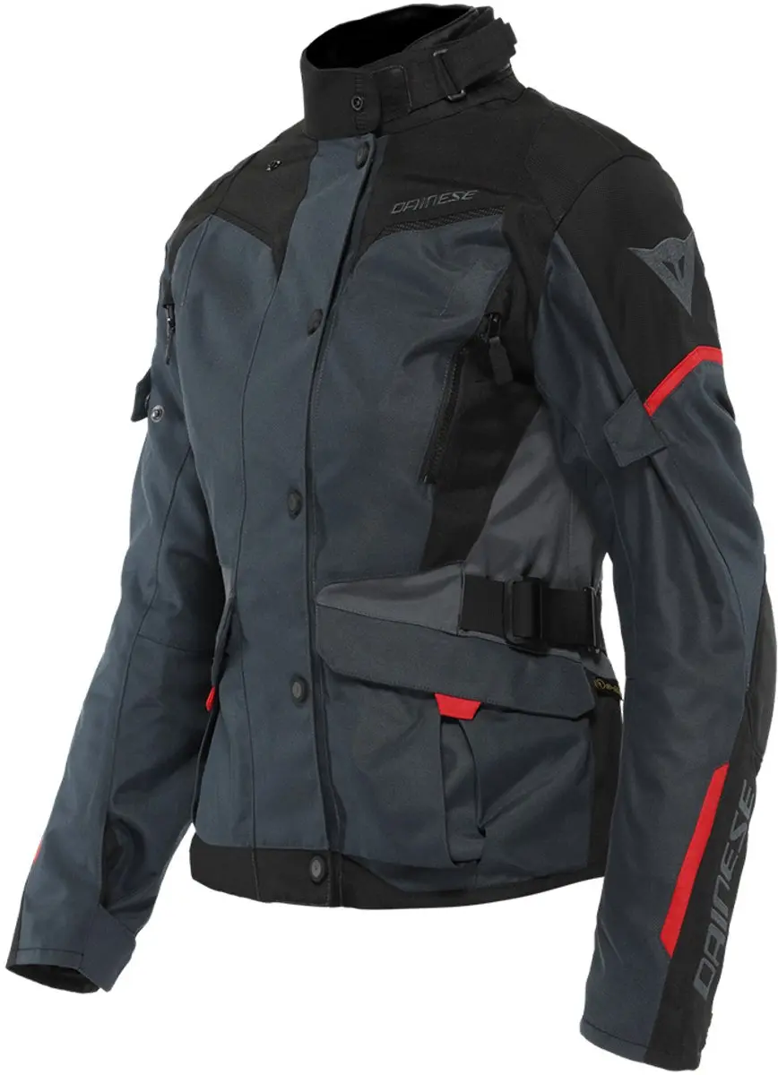 Dainese Tempest 3 D-Dry Jas Dames Ebony Zwart Lava Rood