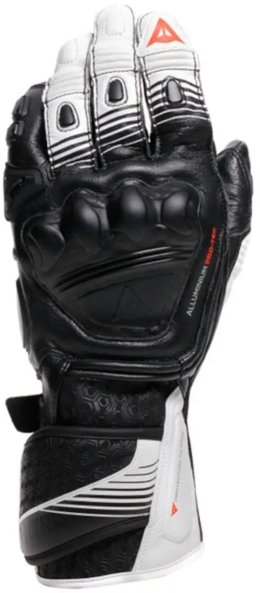 Dainese Fiero Metal Zwart Wit Fluo Rood Handschoenen